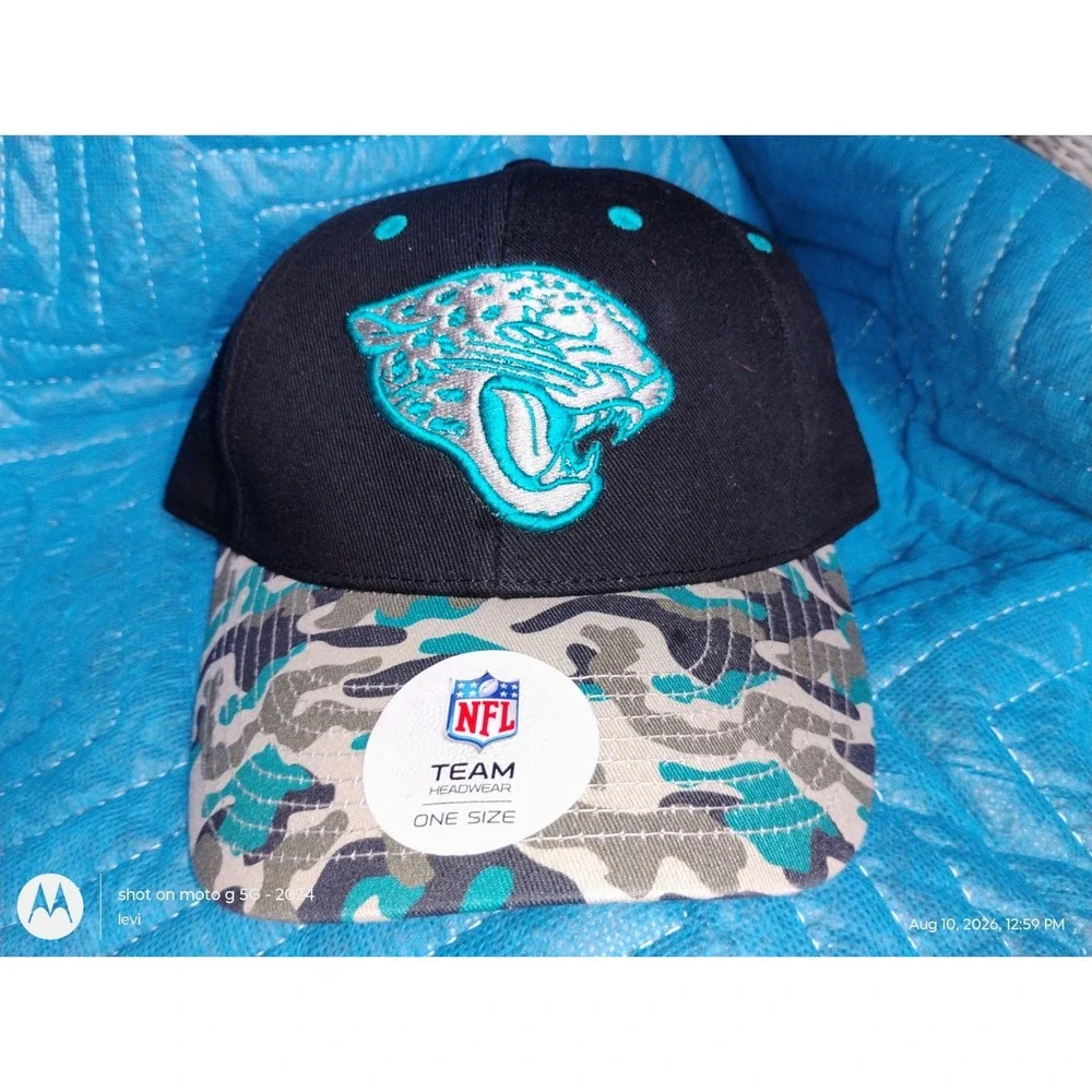 NFL Team Apparel Jacksonville Jaguars Boys Adjustable Cap Hat Black Teal Camo